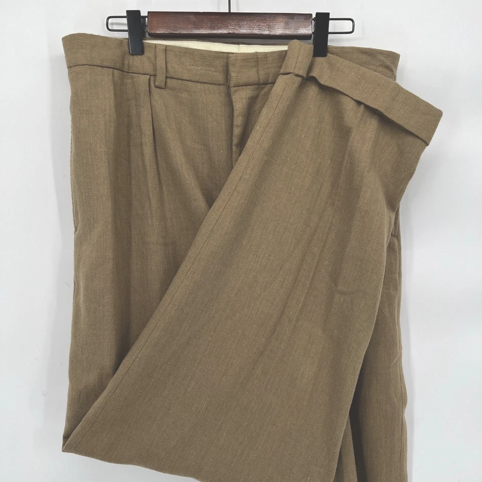 Pantalones de lino Polo Ralph Lauren para hombre 34/30 beige plisado con puños Foto 1 de 4