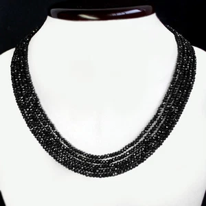 Natural Black Spinel 177 CTS – 5‑Strand Earth‑Mined Necklace 20″ – Flawless Deal - Picture 1 of 4