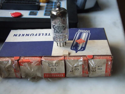 Telefunken ECC81 ◇ Made in Western Germany B9108624 stesso S/N UN PZ NOS NIB - Bild 1 von 2