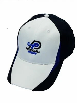 PICKLEBALL MARKETPLACE Pickleball Ball Cap | Moisture Wicking/UV Coated | Cotton Twill - Wht/Royal/Blk