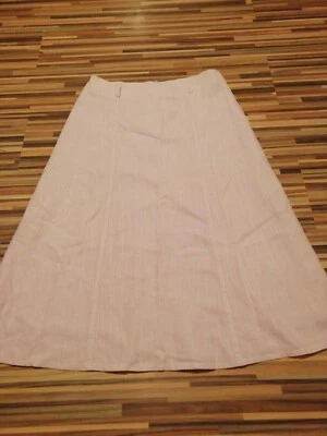LOVELY LADIES DASH SIZE 14 W32 LINED LINEN MIX A LINE PINK DASH SKIRT - Image 1 of 3