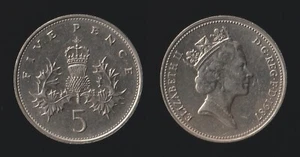 REGNO UNITO 5 PENCE 1987 - KM# 937 QUEEN ELIZABETH II - GREAT BRITAIN - Picture 1 of 1