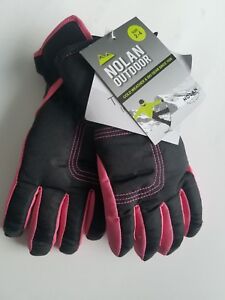 NWT Nolan 3M Thinsulate  Snow Winter Gloves Girls Pink Black Stars Sz 2-4