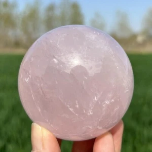 Top! 0.49kg Natural Rose Quartz Crystal Ball Carving Quartz Crystal Sphere Decor - Picture 1 of 19