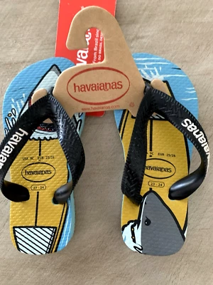 NEW Havaianas Toddler Shark Flip Flops Size 9C NWT Water Beach Shoes - Image 1 of 4