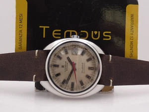 LORENZ EDOX BLUBIRD CUSHION OVERSIZE 38,5mm AUTOMATIC STEEL YEARS '70s WATCH - Picture 1 of 15