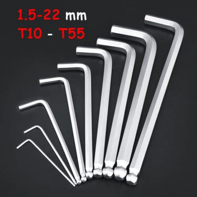 Hex & Torx Key Set Extra Long Allen Wrench Ball End Tamper Proof Metric 1.5-22mm - Image 1 of 4