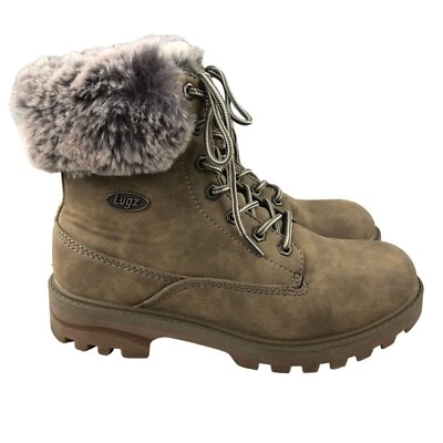 Botas de vestir informales con cordones Lugz para mujer talla 8,5 Empire HI marrón beige piel sintética Foto 1 de 4
