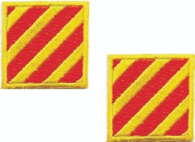 Iron On Nautical Signal Flag Patch Pair Letter Y Yankee Maritime (1 1/4" in) - Image 1 of 2