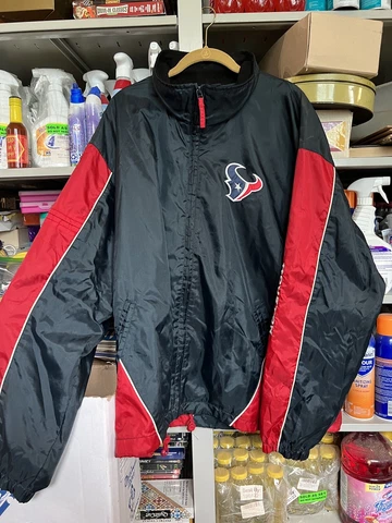 Houston Texans NFL Football Lightweight Men's Jacket Blue Full Zip Up SZ XL Cover