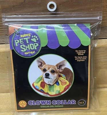 Coleira de Palhaço • Cachorro M/L • Fantasia • Meia Stuffer NOVO - Imagem 1 de 3