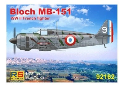 RS MODELS 92162 1/72 Bloch MB-151 (4 decal v. for France, Greece, Germany) Resin - Immagine 1 di 4