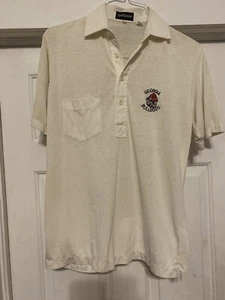 Vintage UGA Georgia Bulldogs White Mascot Logo Polo SporThomson 70s 80s Gameday - Picture 1 of 6