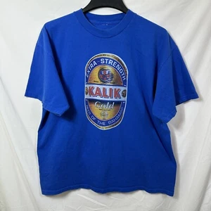 Camiseta grande Kalik Gold Extra Strength Beer of the Bahamas para hombre azul L - Imagen 1 de 5
