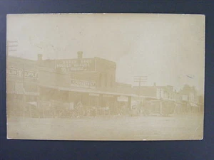 Solomon Kansas KS Main Street Buggies Wagons Signs Real Photo Postcard RPPC 1908 - Picture 1 of 2