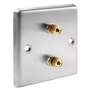 Piastra frontale da parete audio 2 altoparlanti - acciaio inox rialzato - NON SALDATO - Foto 1 di 4