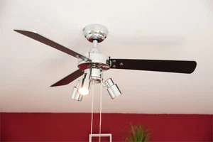 Ceiling Fan with Light 3 Spots Cyrus Chrome Living Room Fan With Lamps - Picture 1 of 7