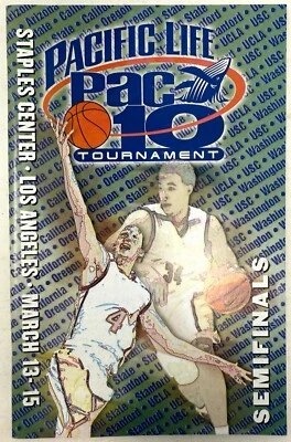 New March 14, 2003 PAC 10 Men's Basketball Semi-Finals Tournament Program Ducks - Image 1 of 3