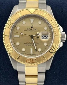 Rolex Yacht-Master 16623 Two Tone Yellow Gold Steel Champagne Dial 40mm Watch - Picture 1 of 16