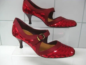 RUSSELL & BROMLEY 3 36 ZAPATOS DE BAILE LENTEJUELAS Gatito Tacones Fiesta Rojo Sexy RAS NUEVO - Imagen 1 de 12