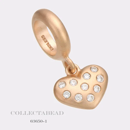 Authentic Endless Silver Rose Gold Plated White Million Heart Drop Bead 63650-1 - Image 1 of 1