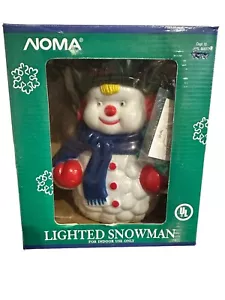 Vintage Noma Lighted Snowman Hard Plastic Tabletop Light Working Christmas 8” - Picture 1 of 3