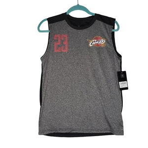 Lebron James Cleveland Cavaliers NBA Jersey Shirt #23 Sleeveless Grey Boys Sz XL - Picture 1 of 11