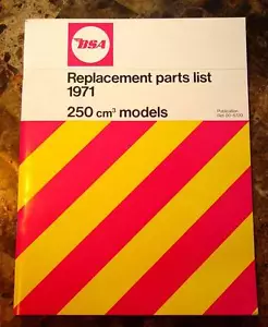 1971 BSA B25 SS Gold Star, B25 T Victor 250 Trail, OIF, OEM Parts Book, Unissued - Bild 1 von 5