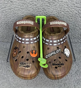 NEW! Star Wars Chewbacca Classic Lined Crocs Clog Brown 2023 Size J5 / Womens 7 - Picture 1 of 5