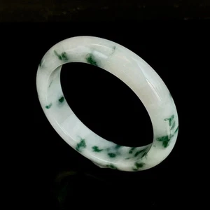 【KATHY JADE】Emerald Floral Blue Jadeite Jade Bangle Bracelet《56mm》《Grade A》 - Picture 1 of 1