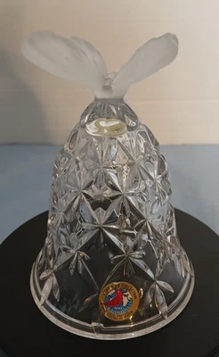 Lead Crystal Butterfly Bell Hofbauer Germany Frosted 5” Etched Vintage - Image 1 of 4