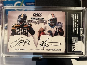 Ricky Williams Le’veon Bell 2024 Onyx Vintage Dual Auto #/199 Steelers /Dolphins - Picture 1 of 3