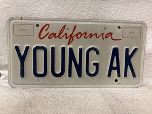 2005 California Vanity License Plate ~ YOUNG AK - Picture 1 of 2