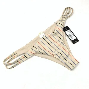 Tavik Vine Swim Bottom Horizon Stripe Tapioca Bikini Bottom Large NEW - Picture 1 of 8