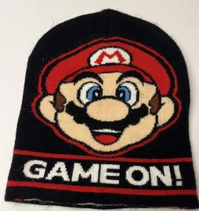 Mario Nintendo Video Game GAME ON! Kids Youth Flip Beanie Hat 2018 Acrylic/Nylon - Foto 1 di 3