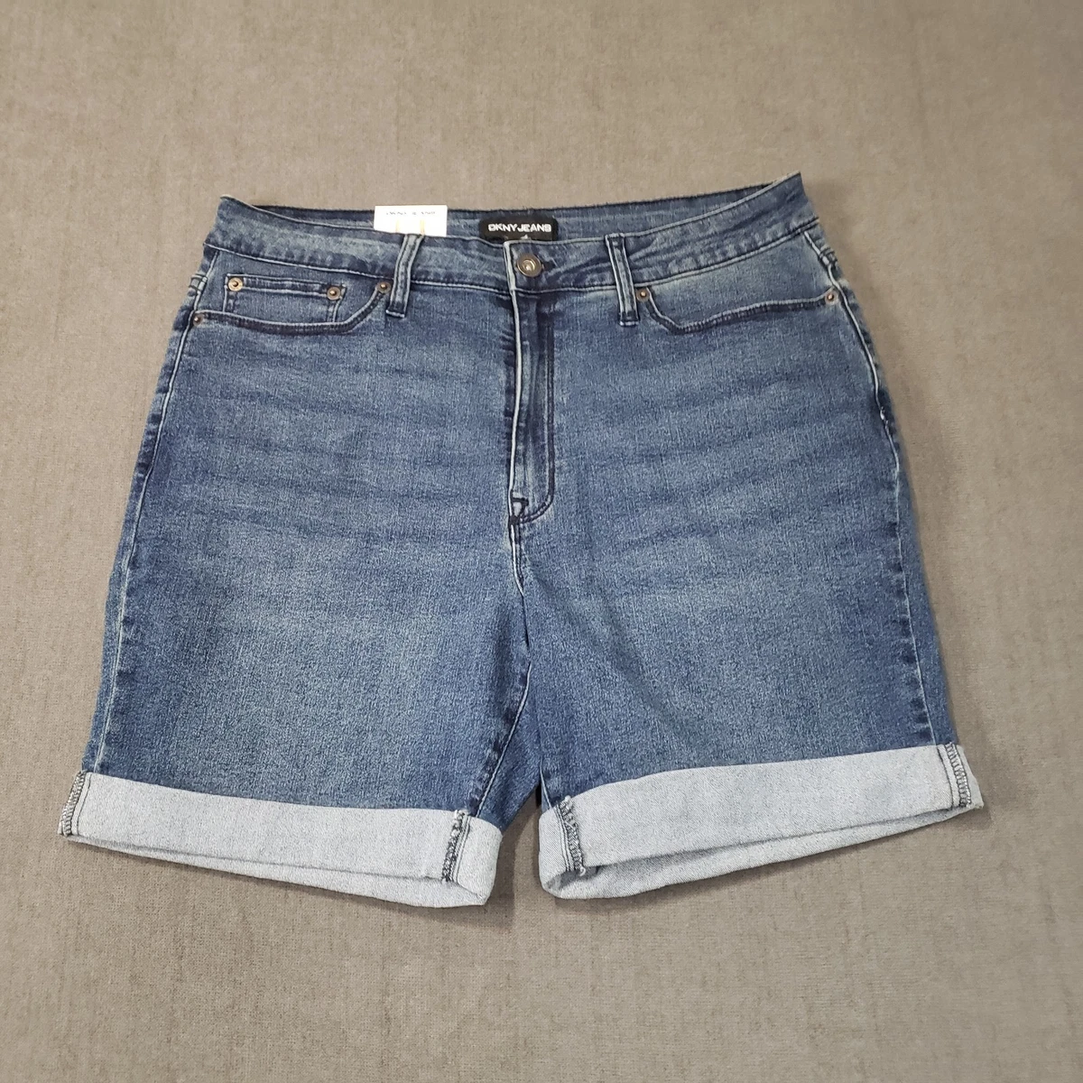 DKNY Women's Studded Denim Shorts – Flat Front, Casual Style - View #8
