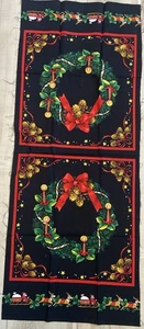 Weihnachtskränze Kissenpaneele Quilten Basteln Stoff Panel 2Quadrate - Bild 1 von 1
