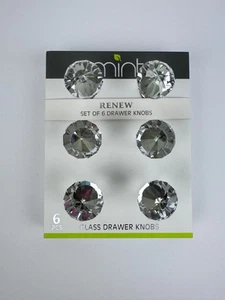 Neu Mint Renew 6er Set Kristallglas Schublade Zugknöpfe - Bild 1 von 9