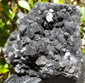 Dark Purple Cubic FLUORITE Quartz Crystal Cluster Mineral UV Specimen, 575g - Picture 1 of 14