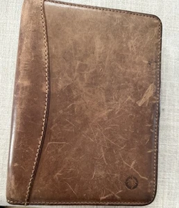 Beautiful Franklin Covey Classic Leather 6 Ring Brown Zip Organizer Planner - Picture 1 of 5