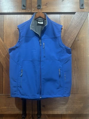 Black Diamond Blue Fleece Lined Softshell Full Zip Multi Pocket Mens Large Vest  - Image 1 of 4