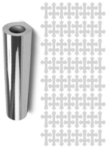 Chrome Silver Cross Stickers 1" DC24 - Picture 1 of 1