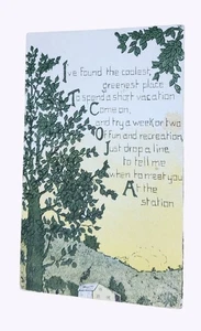 Vintage 1900s Sandford Card Co. Greenery-Themed Postcard w Rustic Home Design - Picture 1 of 2