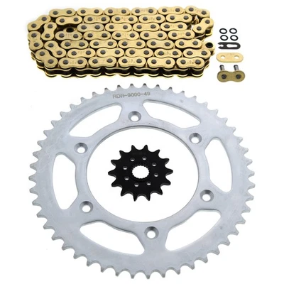 Cadena y piñón junta tórica de oro Honda 2004-09 CRF250R / 2004-06 CRF250 X 14/49 114 L Foto 1 de 4