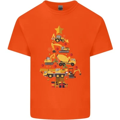 Construction Christmas Tree Digger Lorry Crane Kids T-Shirt Childrens - Image 1 of 4