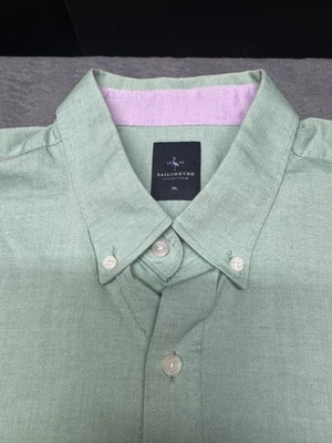Camisa Tailorbyrd Para Hombre Con Botones Verde Púrpura Manga Larga Talla XL Foto 1 de 4