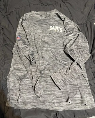 Camisa de manga larga gris XXL Nike New Orleans Saints para hombre Foto 1 de 2