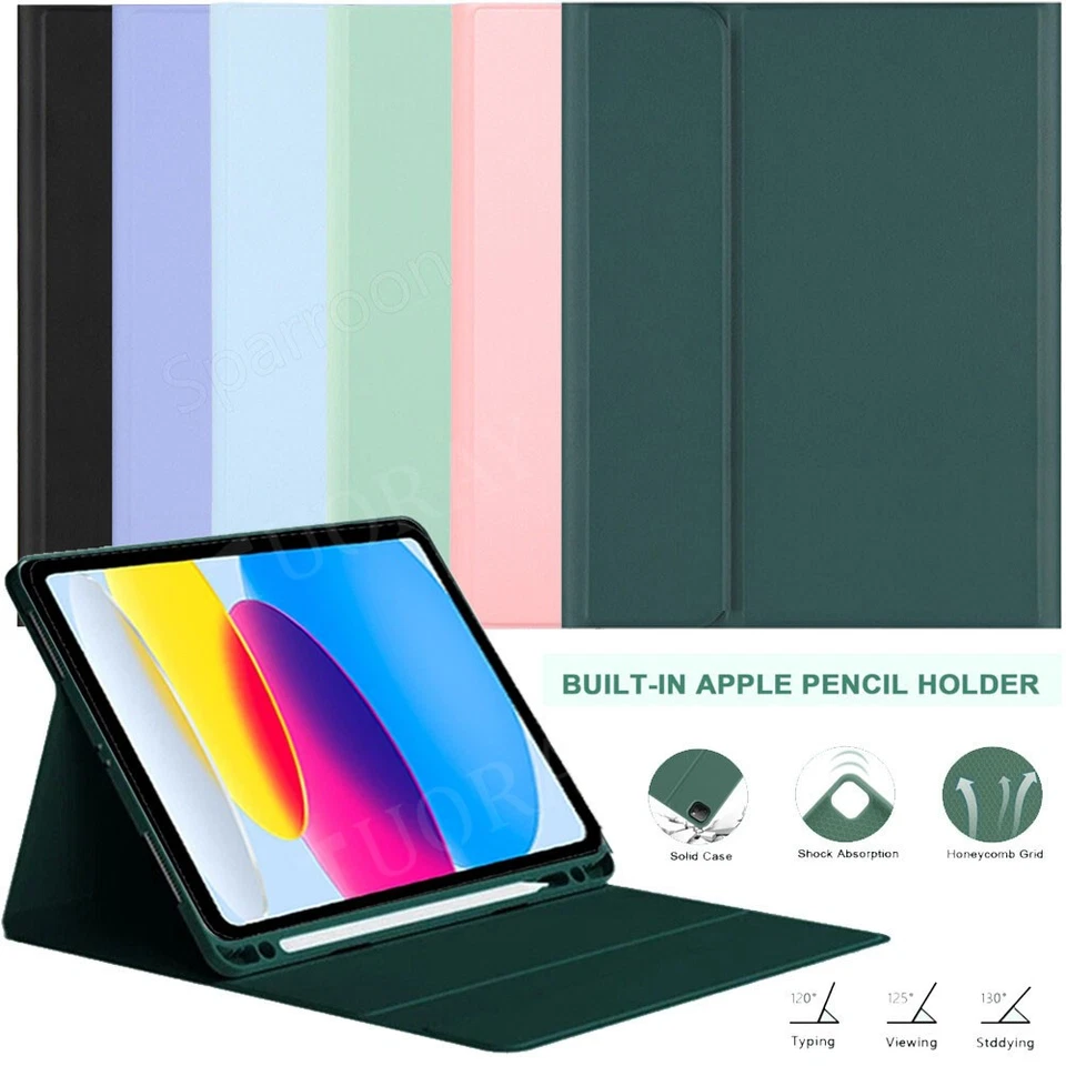 OMATOP Smart Case With Pencil Holder for iPad 5/6/7/8/9/10/11th Gen Air 6 5 4 3 Pro 11