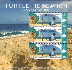 ASCENSION ISLAND - 2009 - Turtle research - Miniature sheet - MNH - Picture 1 of 1