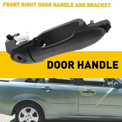 Manija exterior de la puerta lateral derecha derecha y soporte negro para Ford Focus 2000-2007 Foto 1 de 4